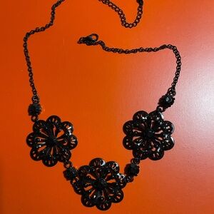 Black flower necklace